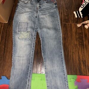 Cat & Jack Blue Straight Leg Jeans with Patch Detail